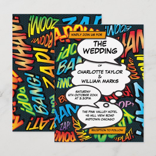 Pop van het stripverhaal aankondigingskaart (Voorkant / Achterkant)