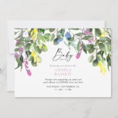 Pop van het Wildflower Lavender Baby shower Kaart (Voorkant)