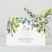 Pop van het Wildflower Lavender Baby shower Kaart (Staand voorkant)