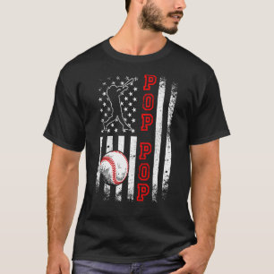 Pop van honkbal Pop Amerikaanse vlag honkbal T-shirt