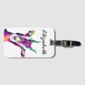 Pop van kleurrijke geit Kunst Gepersonaliseerd Bag Bagagelabel (Voorkant (horizontaal))