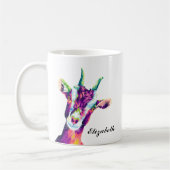 Pop van kleurrijke geit Kunst persoonlijke koffie- Koffiemok (Links)