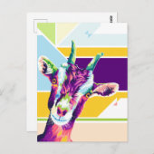 Pop van kleurrijke geiten briefkaart (Voorkant / Achterkant)