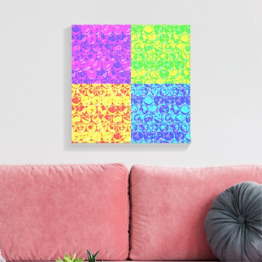 Pop van regenboogballetjes canvas afdruk (Insitu (Woonkamer))
