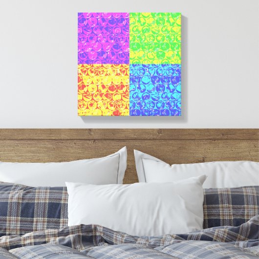 Pop van regenboogballetjes canvas afdruk (Insitu (Slaapkamer))