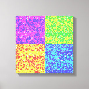 Pop van regenboogballetjes canvas afdruk