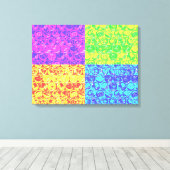 Pop van regenboogballetjes canvas afdruk (Insitu (Houten vloer))