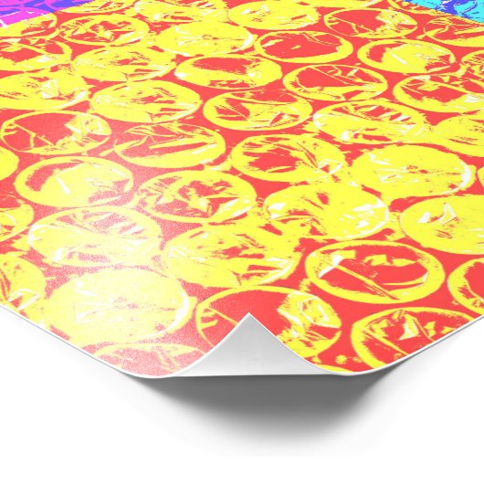 Pop van regenboogballetjes foto afdruk (Hoek)