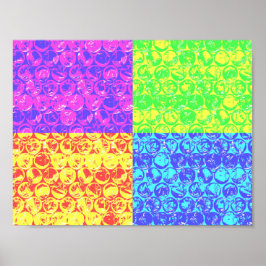 Pop van regenboogballetjes poster