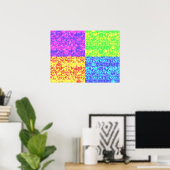 Pop van regenboogballetjes poster (Thuiskantoor)