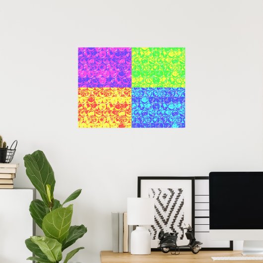 Pop van regenboogballetjes poster (Thuiskantoor)