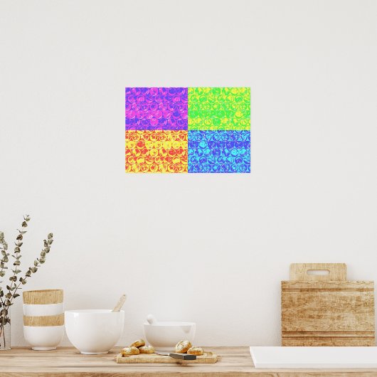 Pop van regenboogballetjes poster (Keuken)