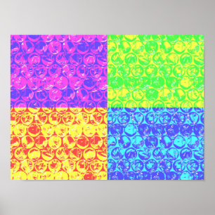 Pop van regenboogballetjes poster