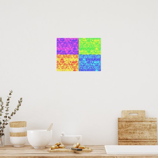 Pop van regenboogballetjes poster (Keuken)