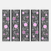 Pop van Roze op Zwarte Paisley Inpakpapier Vel (Voorkant 2)