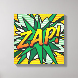 Pop van stripboeken Art ZAP Canvas Afdruk