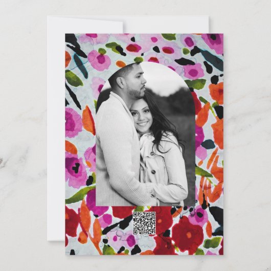 Pop van Vetgedrukte Kleur Inky Waterverf Bedankt Kaart (Achterkant)