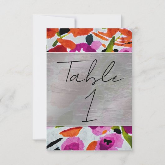 Pop van Vetgedrukte Kleur Inky Waterverf Flowers Kaart (Voorkant)