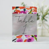 Pop van Vetgedrukte Kleur Inky Waterverf Flowers Kaart (Staand voorkant)