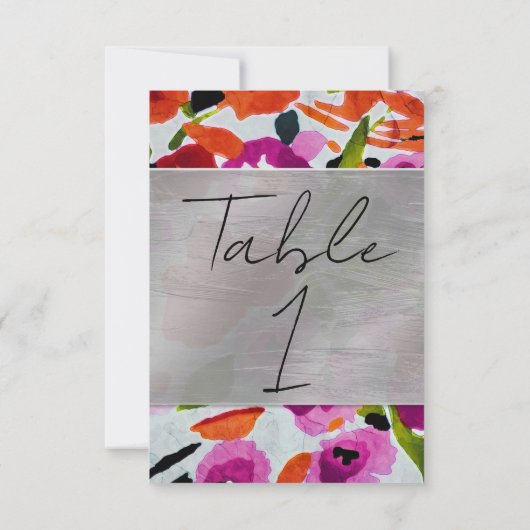 Pop van Vetgedrukte Kleur Inky Waterverf Flowers Kaart (Achterkant)