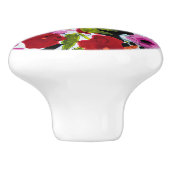 Pop van Vetgedrukte Kleur Inky Waterverf Flowers Keramische Knop (Zijkant)