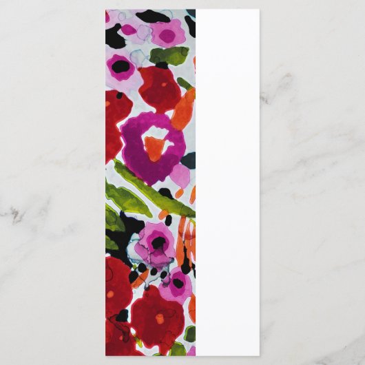 Pop van Vetgedrukte Kleur Inky Waterverf Flowers M Menu (Achterkant)