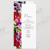 Pop van Vetgedrukte Kleur Inky Waterverf Flowers M Menu (Voorkant / Achterkant)