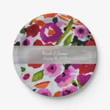 Pop van Vetgedrukte Kleur Inky Waterverf Flowers