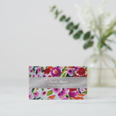 Pop van Vetgedrukte Kleur Inky Waterverf Flowers Visitekaartje (Staand voorkant)