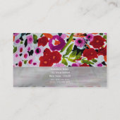 Pop van Vetgedrukte Kleur Inky Waterverf Flowers Visitekaartje (Achterkant)