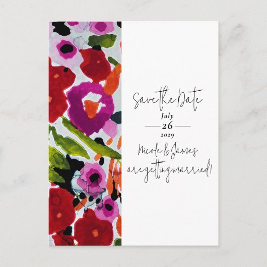 Pop van Vetgedrukte Kleur Inky Waterverf Save The Aankondigingskaart (Voorkant)