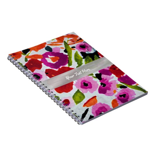 Pop van Vetgedrukte Kleur Waterverf Bloemen Notitieboek (Rechterzijde)