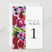 Pop van Vette Kleur Inky Waterverf Flowers Wedding Kaart (Voorkant)