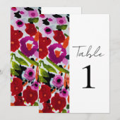 Pop van Vette Kleur Inky Waterverf Flowers Wedding Kaart (Voorkant / Achterkant)