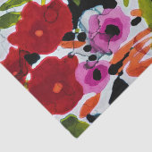 Pop van Vette Kleur Inky Waterverf Flowers Wedding Tissuepapier (Detail)