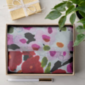 Pop van Vette Kleur Inky Waterverf Flowers Wedding Tissuepapier (Geschenk)