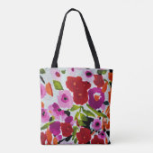 Pop van Vette Kleur Inky Waterverf Flowers Wedding Tote Bag (Achterkant)