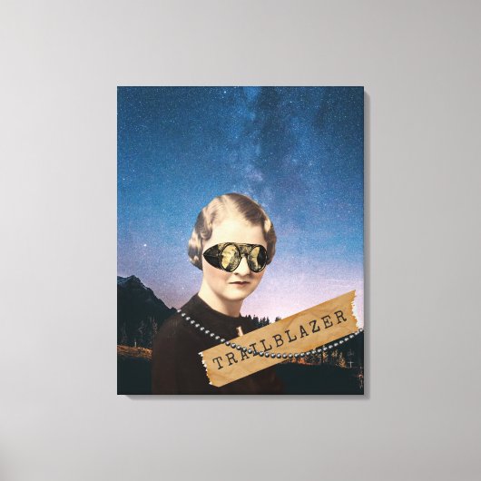 Pop van Woman Trailblazer Night Sky Art Canvas Afdruk (Voorkant)