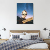 Pop van Woman Trailblazer Night Sky Art Canvas Afdruk (Insitu (Slaapkamer))