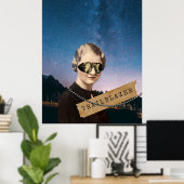 Pop van Woman Trailblazer Night Sky Art Poster (Thuiskantoor)