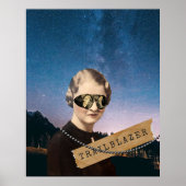 Pop van Woman Trailblazer Night Sky Art Poster (Voorkant)