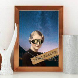 Pop van Woman Trailblazer Night Sky Art Poster