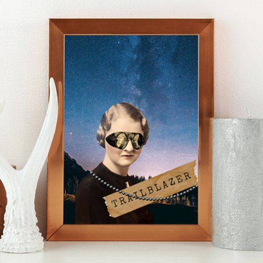 Pop van Woman Trailblazer Night Sky Art Poster