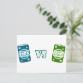 Pop versus Soda Briefkaart (Staand voorkant)