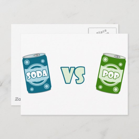 Pop versus Soda Briefkaart (Voorkant / Achterkant)
