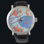 Pop vis horloge<br><div class="desc">Draai onder het zee met deze prachtige waterkleurige vis. Dit schilderij van Nancy Slocum legt het prachtige waterleven onder zeeen vast. Het vangt de meerkleurige vis met omringd door wild zeewier op het moment dat ze snel door zwemmen. Haal je mooie vissen vandaag op je volgende Zazzle product.</div>
