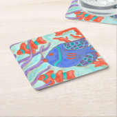 Pop vis kartonnen onderzetters (Schuin)