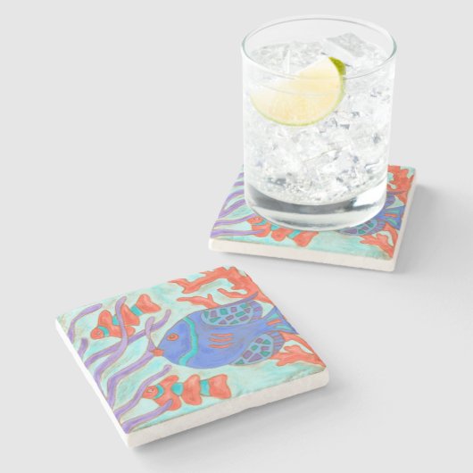 Pop vis stenen onderzetter (Zijkant)