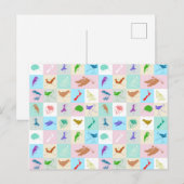 Pop vogelpatroon briefkaart (Voorkant / Achterkant)