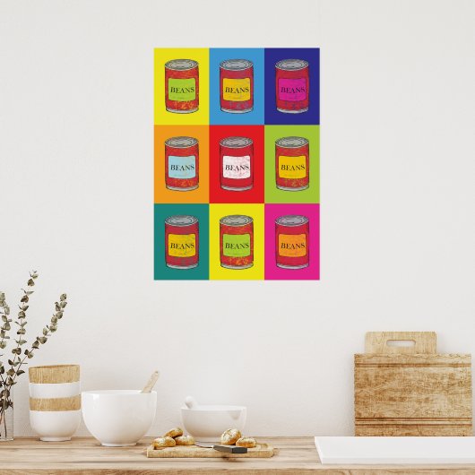 Pop voor gebak-Bean-tinten Poster (Keuken)